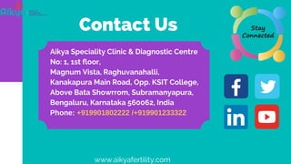 Aikya Speciality Clinic & Diagnostic Centre
No: 1, 1st floor,
Magnum Vista, Raghuvanahalli,
Kanakapura Main Road, Opp. KSI...
