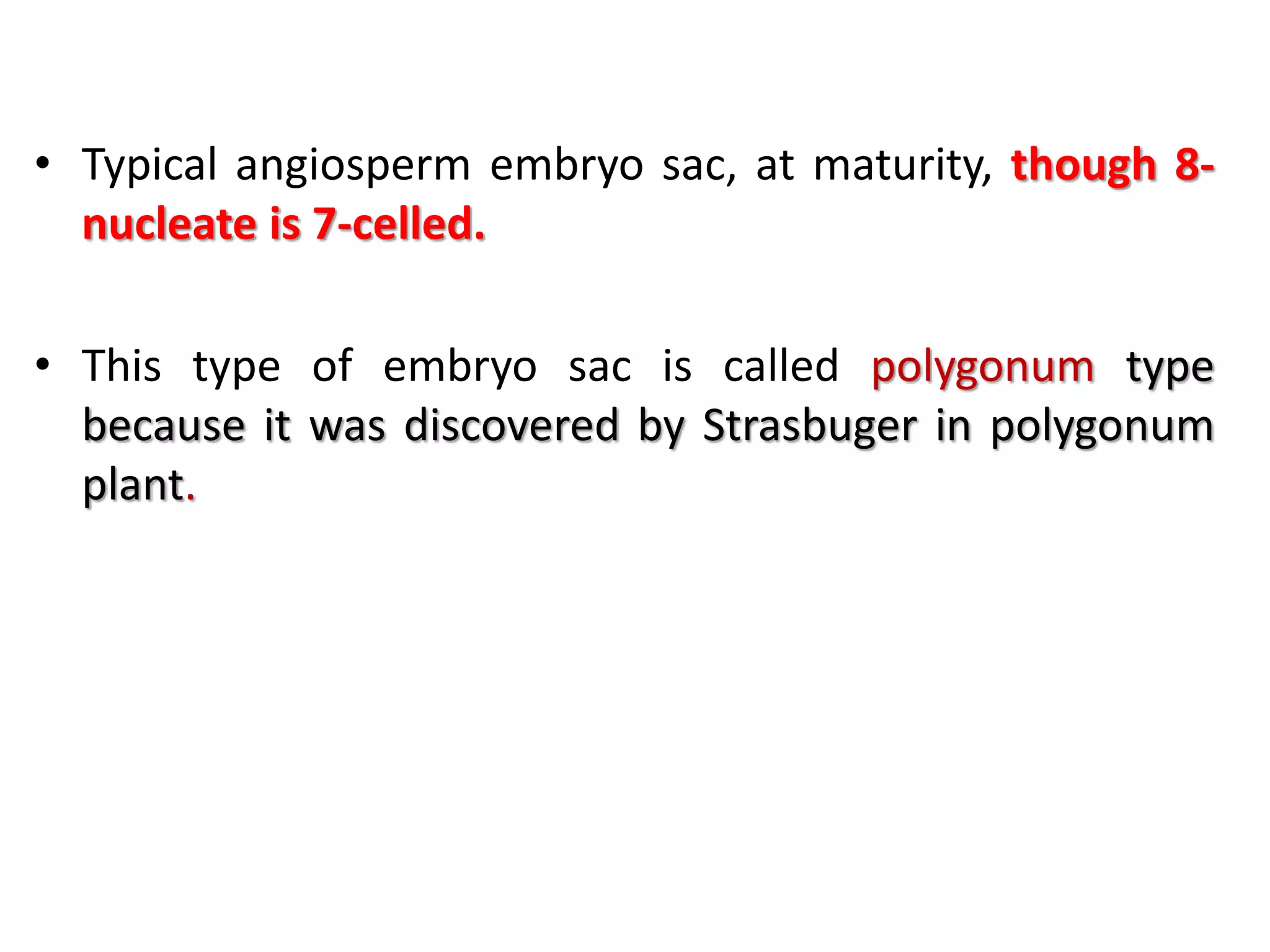 Gynoecium, Megasporogenesis, Monosporic development of Embryo, Embryo ...
