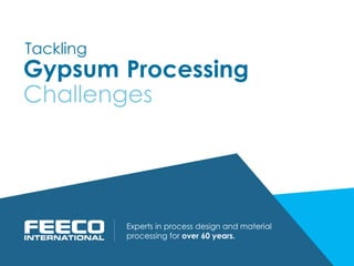 Tackling
Gypsum
Challenges
Processing
Experts in process design and material
processing for over 60 years.
 
