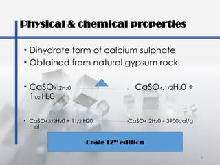 GYPSUM PRODUCTS & DIE MATERIALS in dental materials.pptx