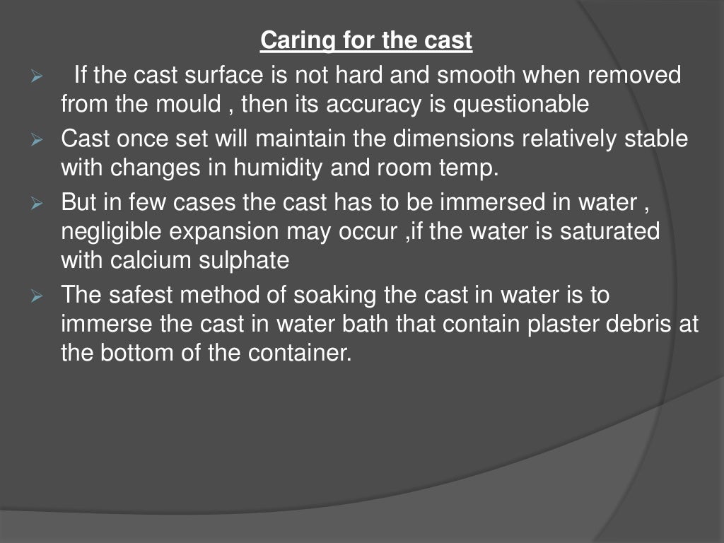 Gypsum products in Dentistry