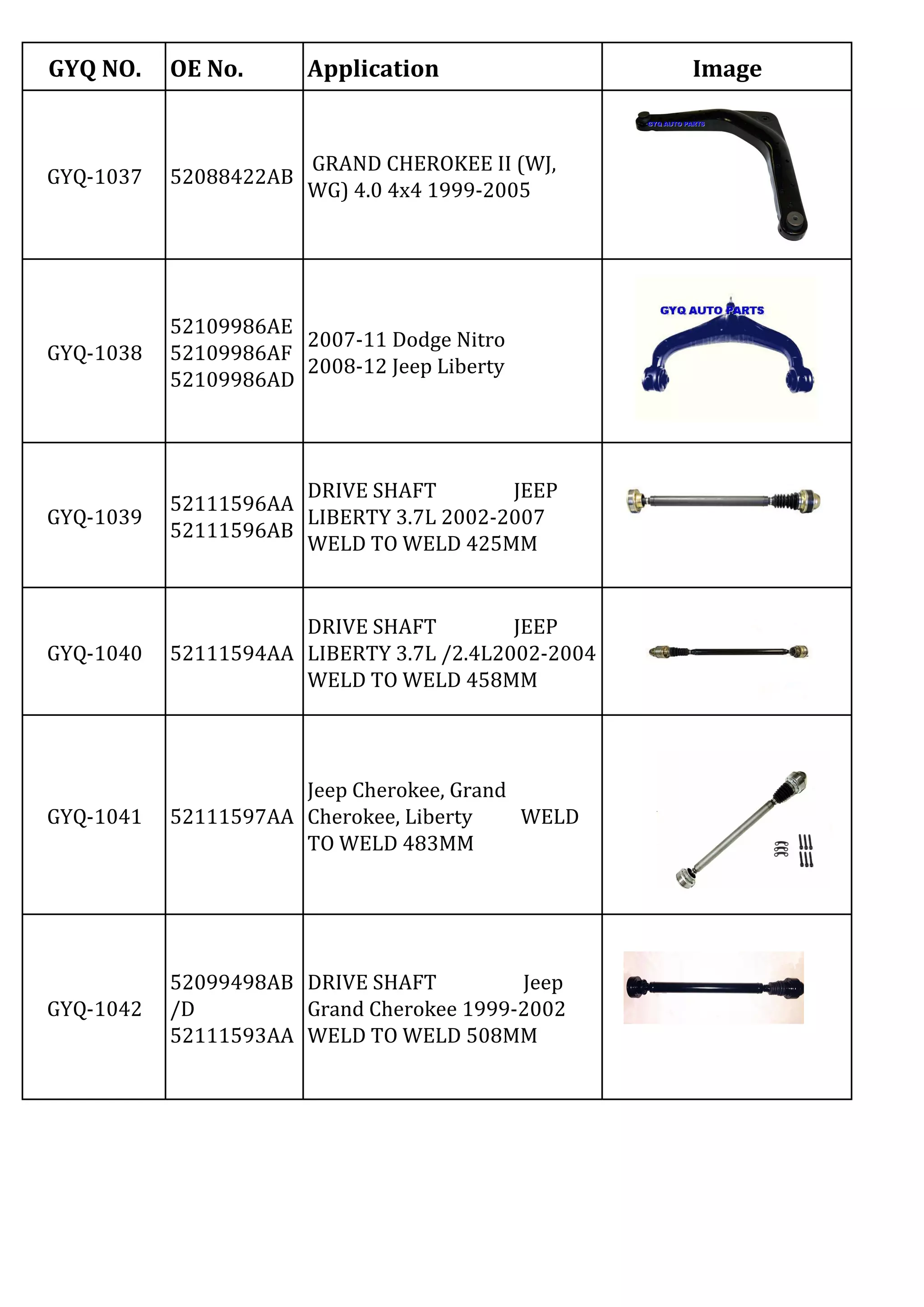 ORDINE SPECIALE Per JEEP CHRYSLER PARTS #2 – Ricambi Su Richiesta - 4