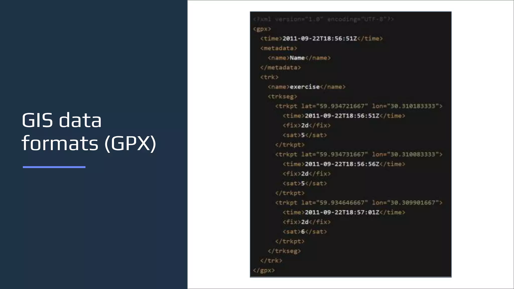 GIS data
formats (GPX)
 