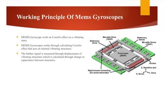 MEMS Gyroscopes Sensor its Principal of working and applications | PPTX