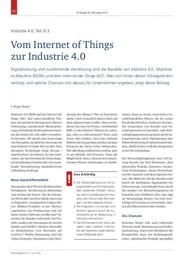 Vom Internet Of Things Zur Industrie 4 0
