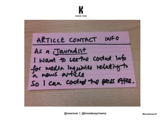 #knowhow15@nearnow | @broadwaycinema
 