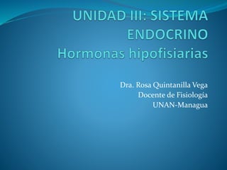 Dra. Rosa Quintanilla Vega
Docente de Fisiología
UNAN-Managua
 