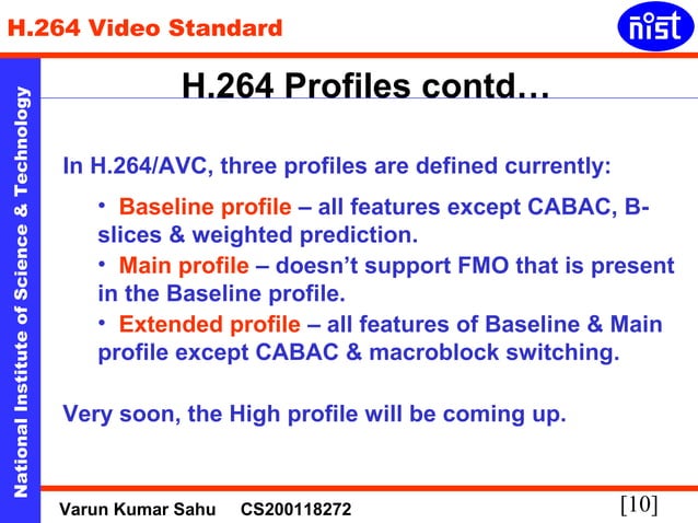 H.264 video standard | PPT