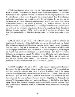 Lovecraft - œuvres