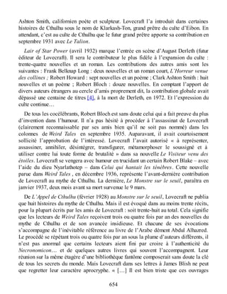 Lovecraft - œuvres