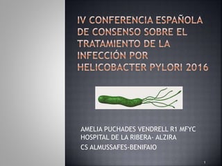 AMELIA PUCHADES VENDRELL R1 MFYC
HOSPITAL DE LA RIBERA- ALZIRA
CS ALMUSSAFES-BENIFAIO
1
 