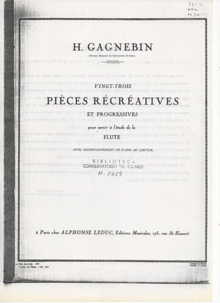 Henry Gagnebin 23 piezas recreativas y progresivas