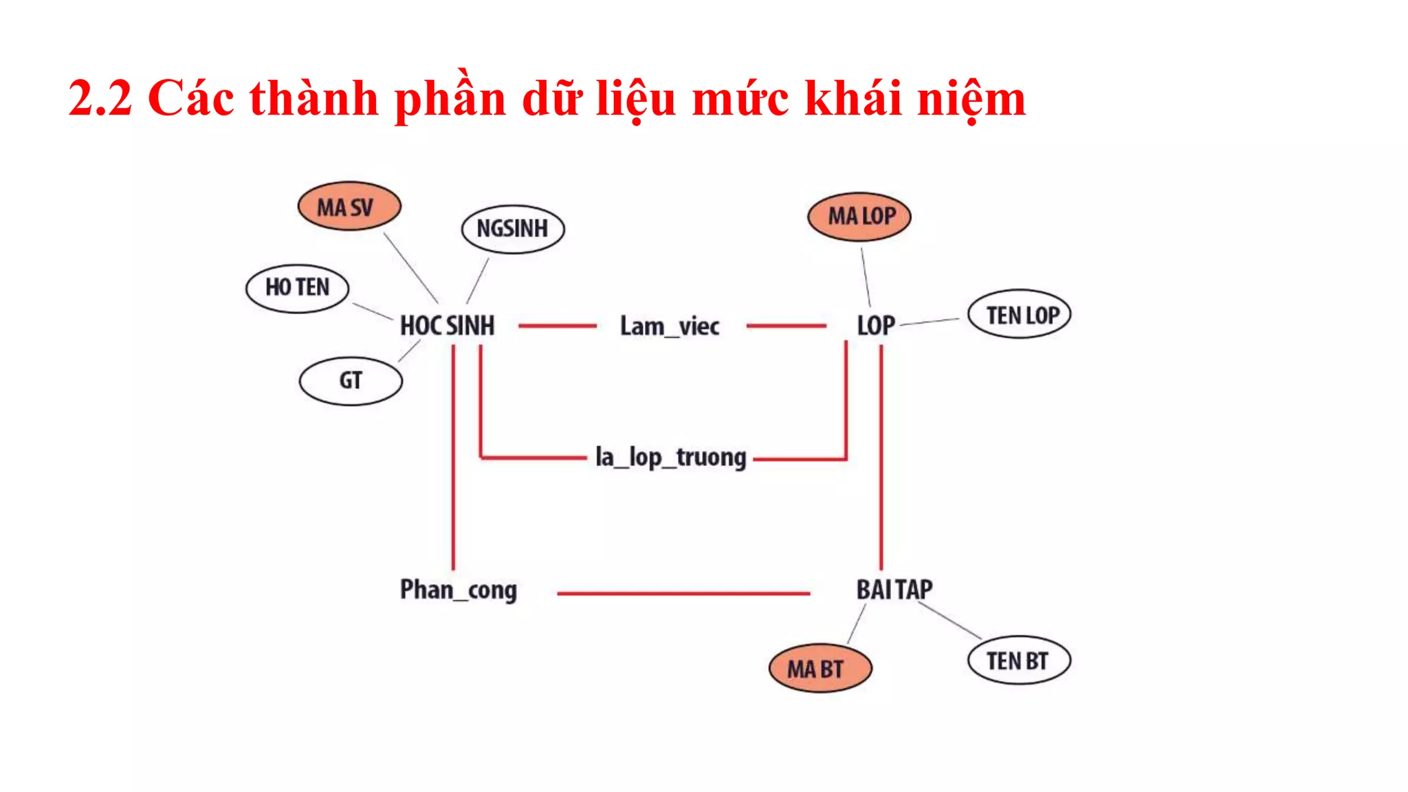 2.2 Các thành phần dữ liệu mức khái niệm
 