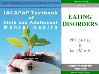 TS
OTHER DISORDERS
EATING
DISORDERS
Adapted by Julie Chilton
Chapter H1
Phillipa Hay
&
Jane Morris
 