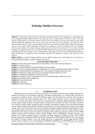H bridge multilevel inverter organized | PDF