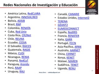 Redes Nacionales de Investigación y Educación 
• América Latina, RedCLARA 
• Argentina, INNOVA|RED 
• Bolivia, ADSIB 
• Br...