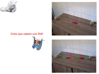 Na figura acima, os dois pontos  marcados com caixa de fósforos.  A pergunta é: Quantos pregadores alinhados  cabem neste intervalo?  Na figura abaixo, observamos  que cabem sete pregadores! Repetir o teste com outros materiais. Creio que cabem uns 354! 