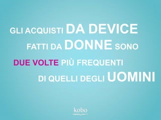 GLI ACQUISTIDA DEVICE
   FATTI DA DONNE SONO

DUE VOLTE PIÙ FREQUENTI
      DI QUELLI DEGLI   UOMINI
 