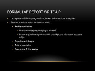 H formal lab report | PPTX