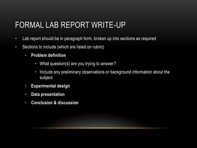H formal lab report | PPT