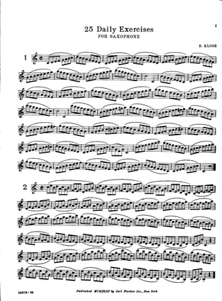 H.klosé   25 exercises journalier -clarinette ou saxophone solo