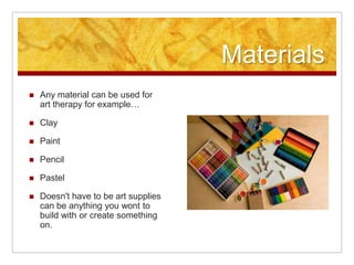 ThesisArt therapy is a way to express oneself through the art that one creates, which can help a single person or family deal with problems they might have. 