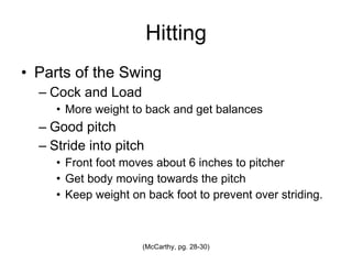 Hitting Parts of the Swing 
