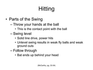 Hitting Parts of the Swing 