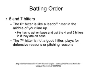 Batting Order 6th and 7th hitters 