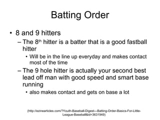 Batting Order 8 and 9 hitters 