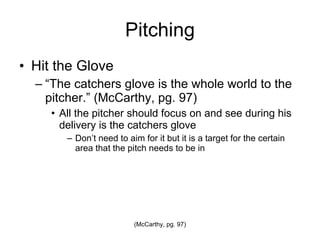 Pitching Hit the Glove 