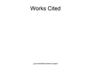 Works Cited Herbold II, John "BASERUNNING." Coach & Athletic Director 69.10 (2000): 18. MasterFILE Premier. EBSCO. Web. 5 Nov. 2009. Flanders, John "Preparing the Pitcher for a Start." Coach & Athletic Director 68.4 (1998): 46. MasterFILE Premier. EBSCO. Web. 5 Nov. 2009. Marliani, Butch "How to Get Your Pitcher to Throw Strikes." Coach & Athletic Director 74.7 (2005): 26. MasterFILE Premier. EBSCO. Web. 5 Nov. 2009. Wilkinson, Jim "Winning High School Baseball By the Books." Coach & Athletic Director 76.4 (2006): 32. MasterFILE Premier. EBSCO. Web. 5 Nov. 2009. g:courses/library/senior project 
