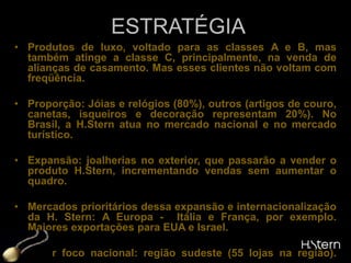  Demais lojas do exterior: responsabilizam-se mais com tarefas operacionais, como o gerenciamento de estoques locais e relacionamento com fornecedores locais. A internacionalização  foi um processo natural para a empresa, logo após fundação, com clientes  na maioria  estrangeiros. 