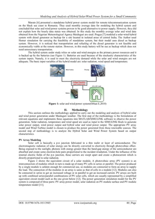 Modeling and Analysis of Hybrid Solar/Wind Power System for a Small ...