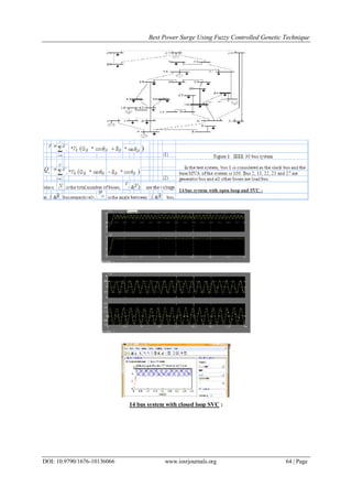 Best Power Surge Using Fuzzy Controlled Genetic Technique
DOI: 10.9790/1676-10136066 www.iosrjournals.org 64 | Page
14 bus system with closed loop SVC :
 