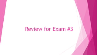 Review for Exam #3
 