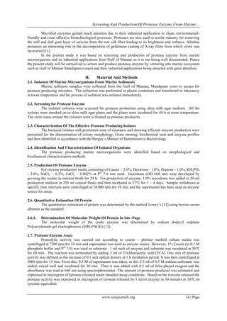 Screening and Production of Protease Enzyme from Marine Microorganism ...