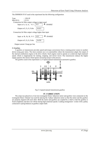 Detection of Gear Fault Using Vibration Analysis | PDF