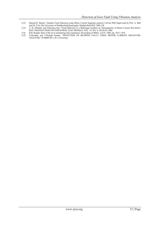 Detection of Gear Fault Using Vibration Analysis | PDF
