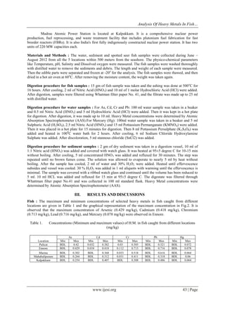 Analysis of Heavy Metals in fish,water and sediment from Bay of Bengal ...