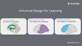 Universal Design for Learning
Udlguidelines.cast.org
 