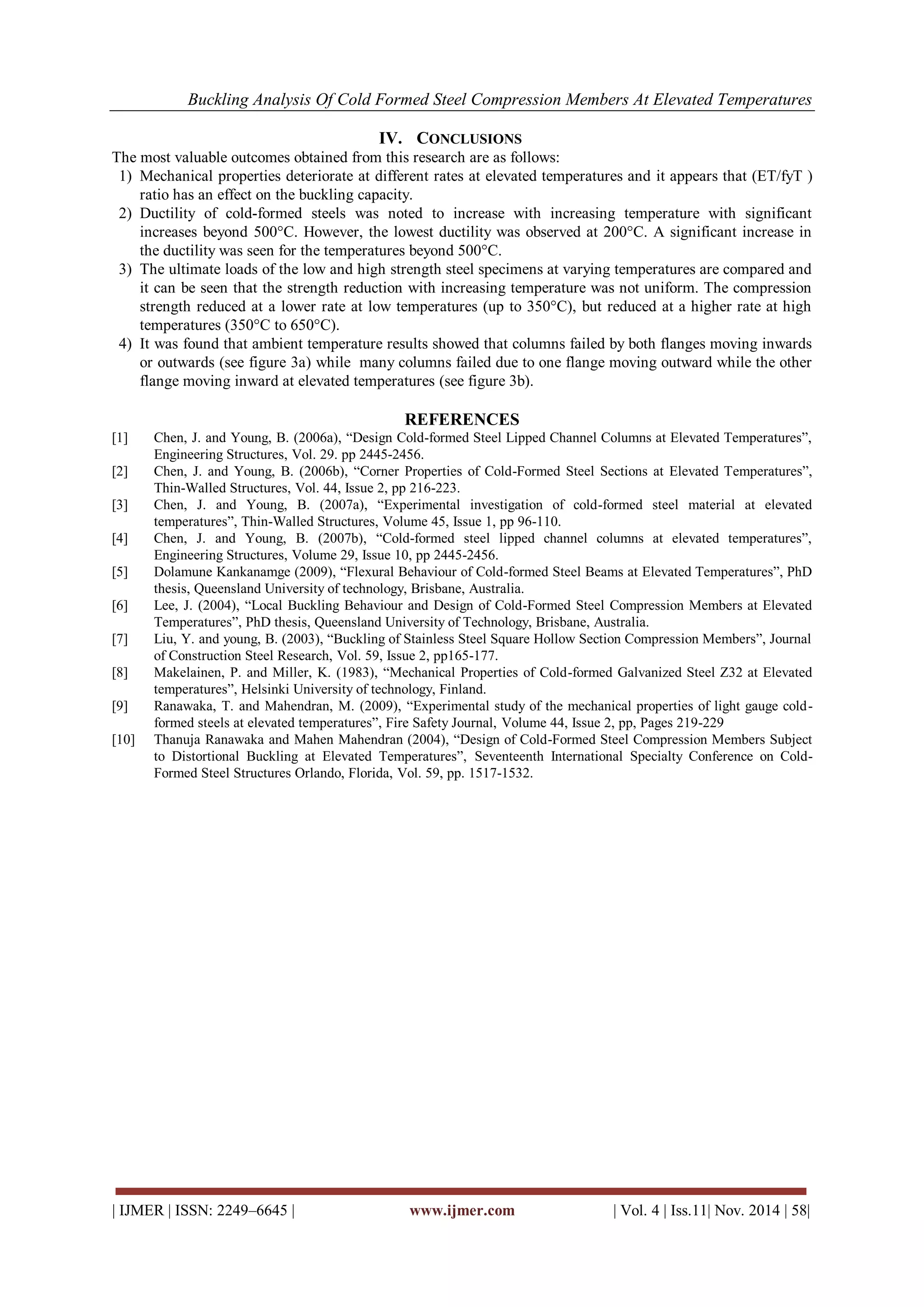 Buckling Analysis of Cold Formed Steel Compression Members at Elevated ...