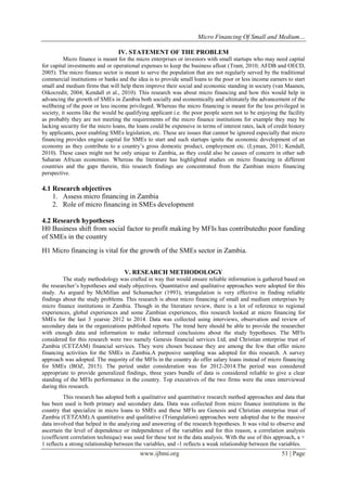 Micro Financing Of Small and Medium Enterprises (Smes) In Zambia | PDF