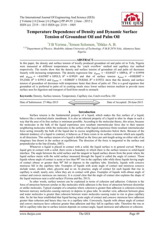 Temperature Dependence of Density and Dynamic Surface Tension of ...