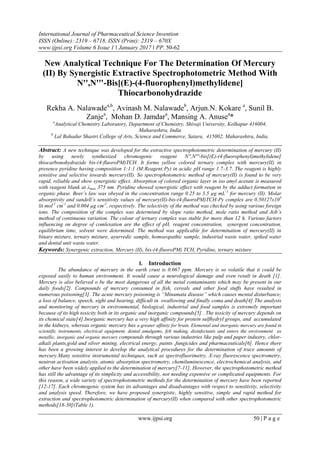 New Analytical Technique For The Determination Of Mercury (II) By ...