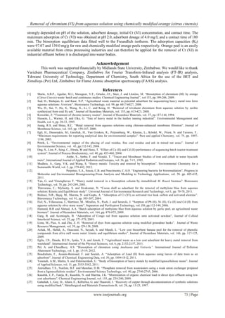 Removal of chromium (VI) from aqueous solution using chemically ...