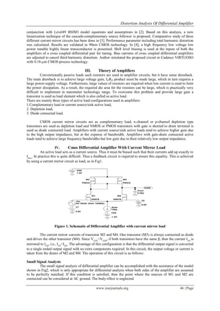 Distortion Analysis of Differential Amplifier | PDF