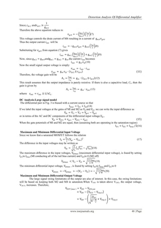 Distortion Analysis of Differential Amplifier | PDF