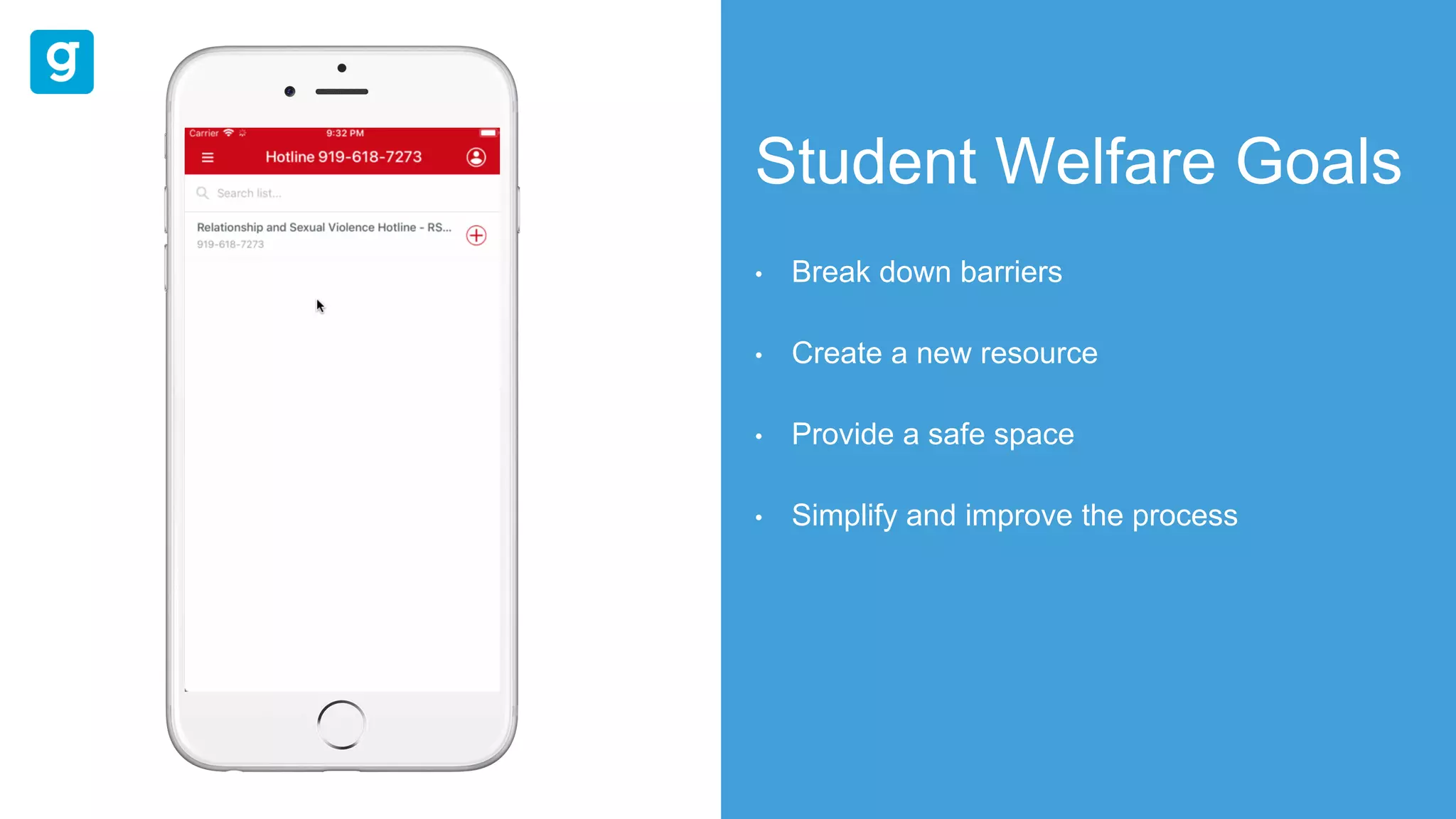 Student Welfare Goals
• Break down barriers
• Create a new resource
• Provide a safe space
• Simplify and improve the process
 