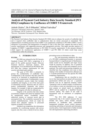 Analysis of Payment Card Industry Data Security Standard [PCI DSS ...